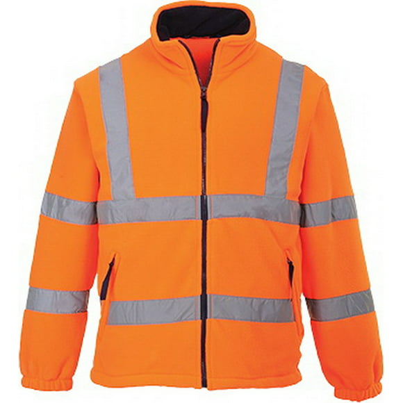 Mens Hi Vis Viz Visibility Premium Safety Work Fleece Lined Work Fleece Jacket
